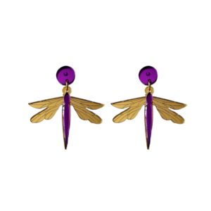 Pendientes Libélula morada deluxe