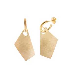 Pendientes plata Salvatore rectángulo dorados