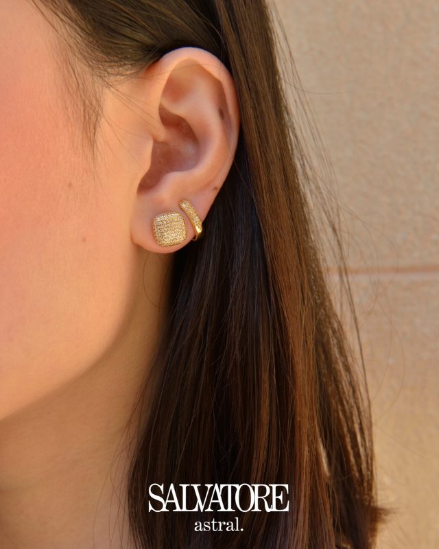 Pendientes plata botón