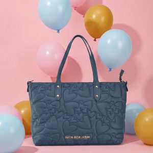Bolso Shopper  Agatha Ruiz de la Prada corazones bordados azul