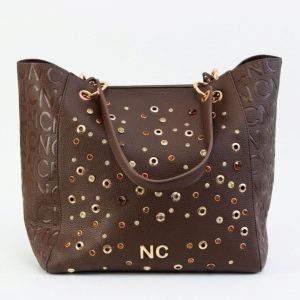 Bolso tote  Noco cristales chocolate