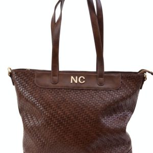 Bolso tote Noco trenzado marrón