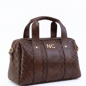 Bolso bowling Noco trenzado marrón