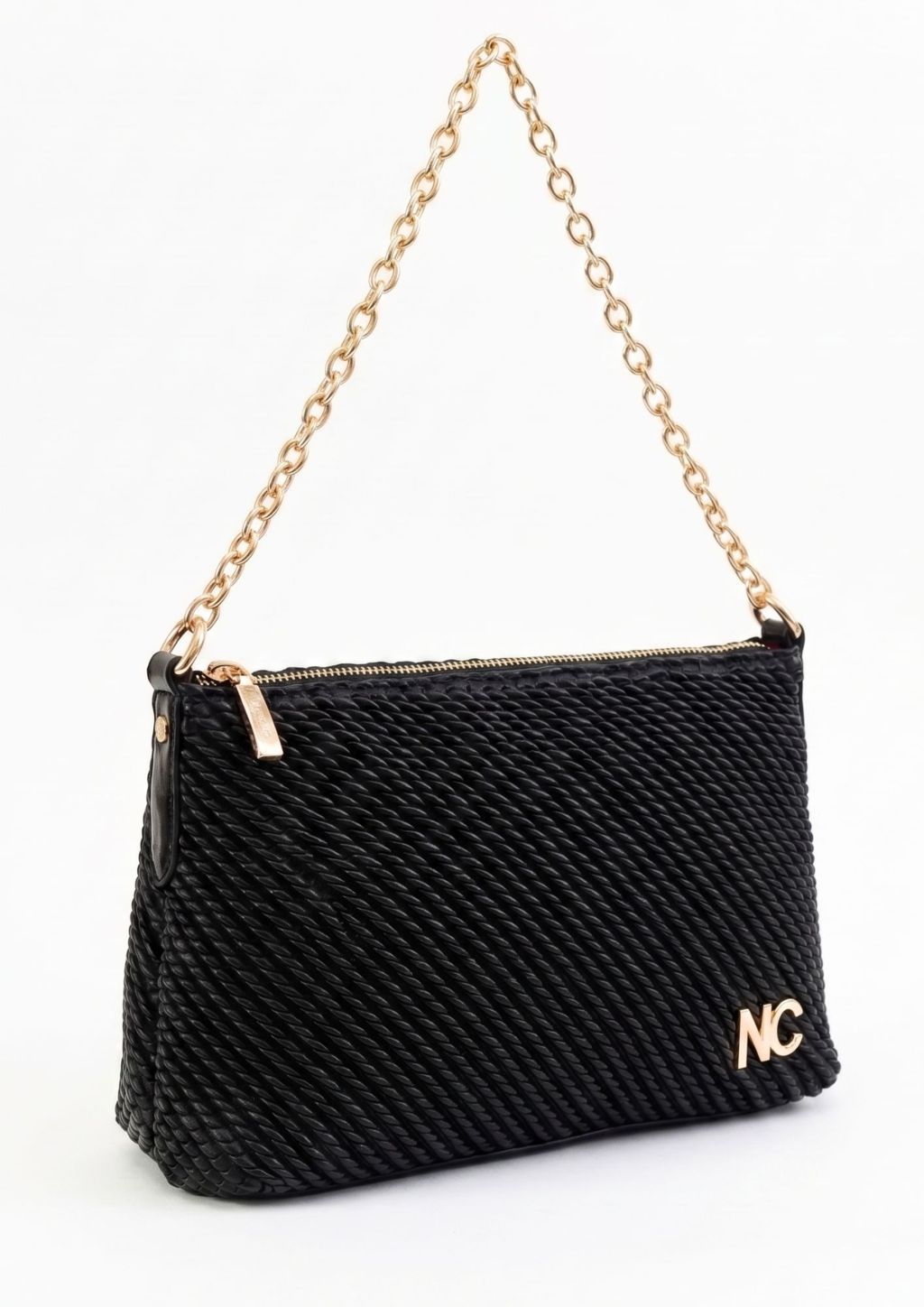 Bolso baghette Noco texturizado negro