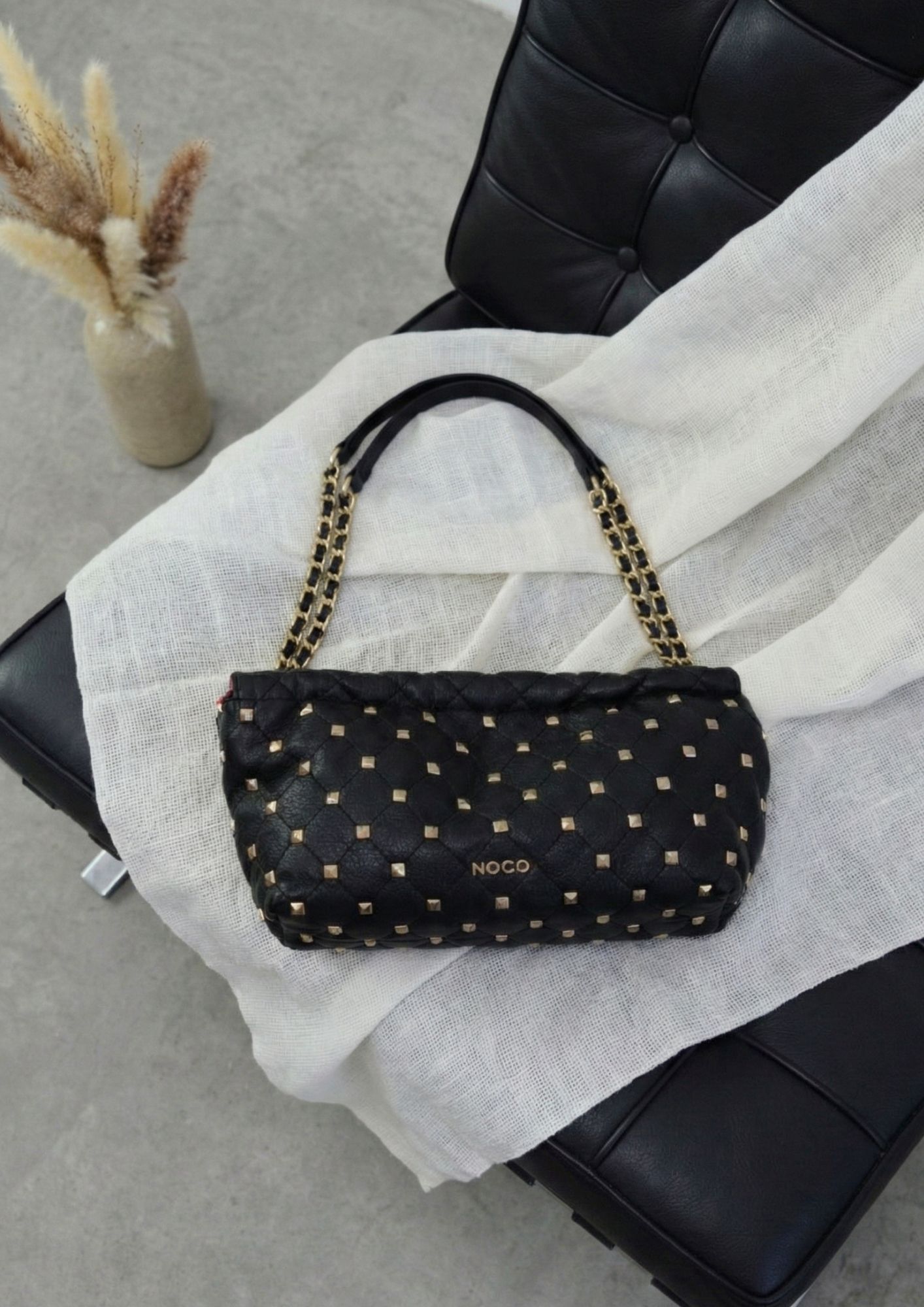 Bolso Baguette Noco tachuelas negro - Imagen 2