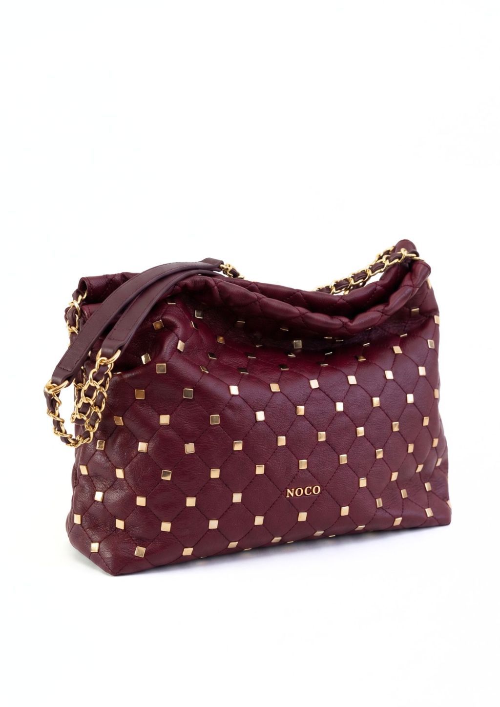 Bolso saco Noco tachuelas granate