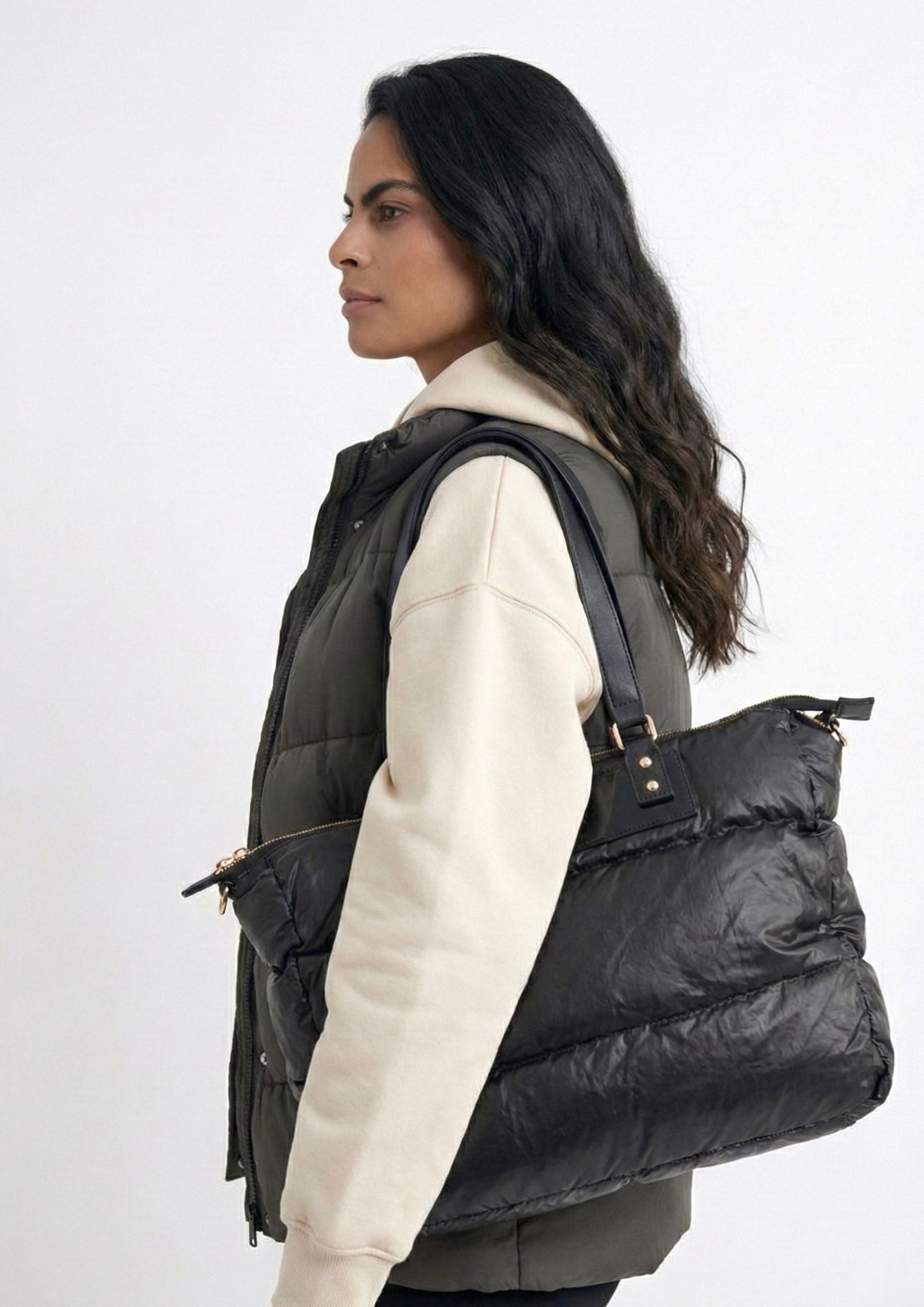 Bolso Shopper Noco puffy negro - Imagen 3