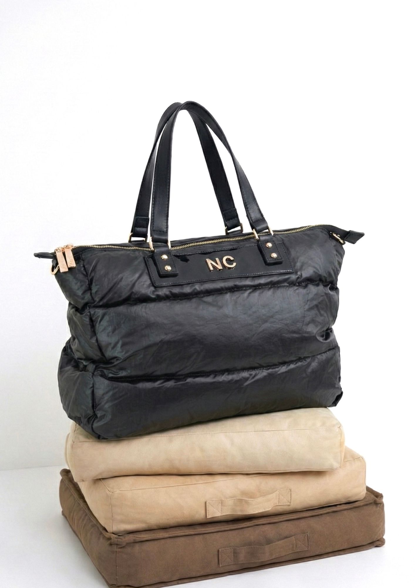 Bolso Shopper Noco puffy negro