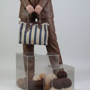 Alternative view of Bolso Tote Knit Noco rayas azules